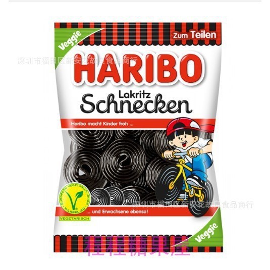 Imported Snacks Wholesale German Haribo Licorice Gummy Wheel Snail Type ...