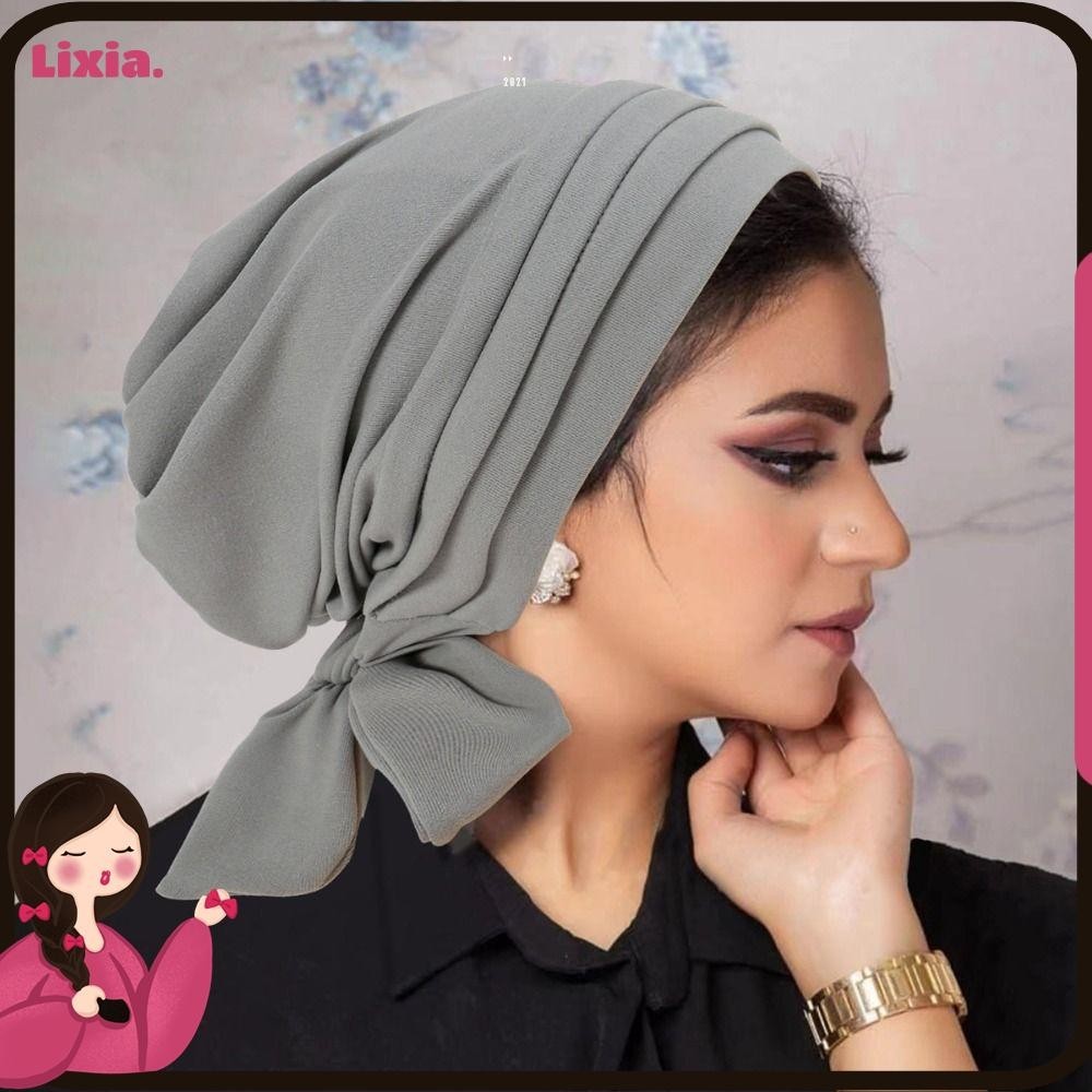 lixia-muslim-women-hijab-bonnet-pre-tied-solid-color-turban-chemo-cap