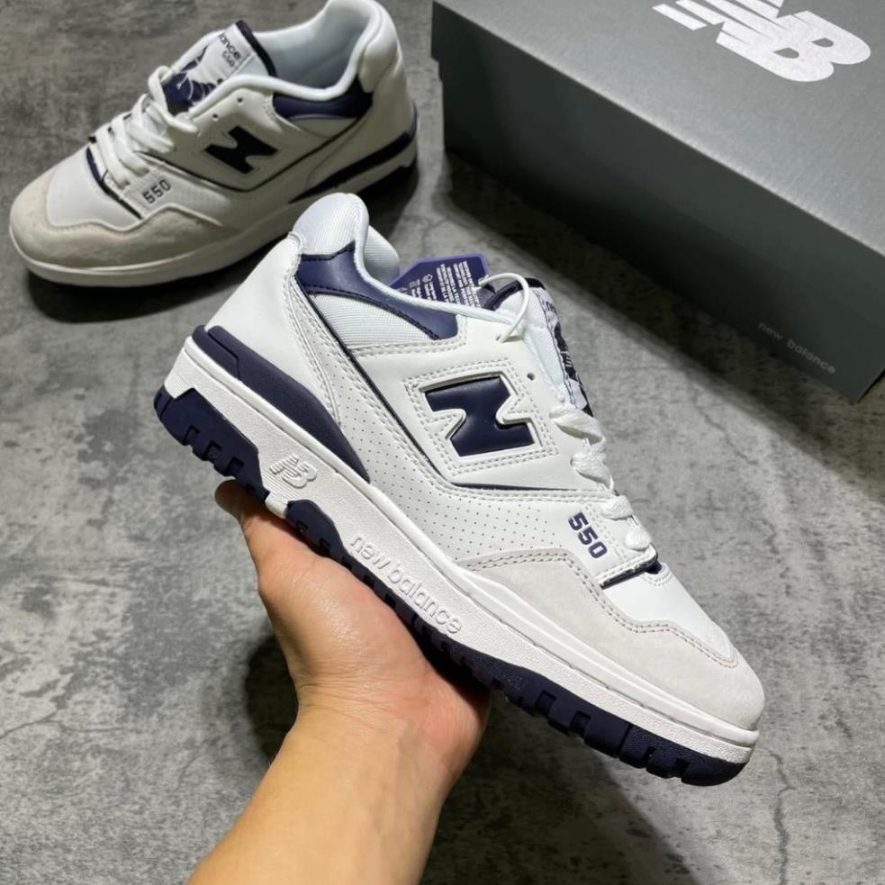 550 New Balance shoes 'white Navi', charcoal blue, men women sneakers ...
