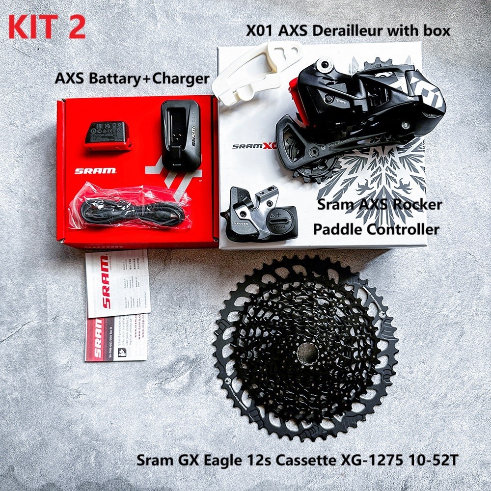 SRAM X01 Eagle AXS Rocker Paddle Upgrade Kit 1x12 Speed MTB Bike Groupset  Rear Derailleur GX Cassette X01 Chain AXS Battary