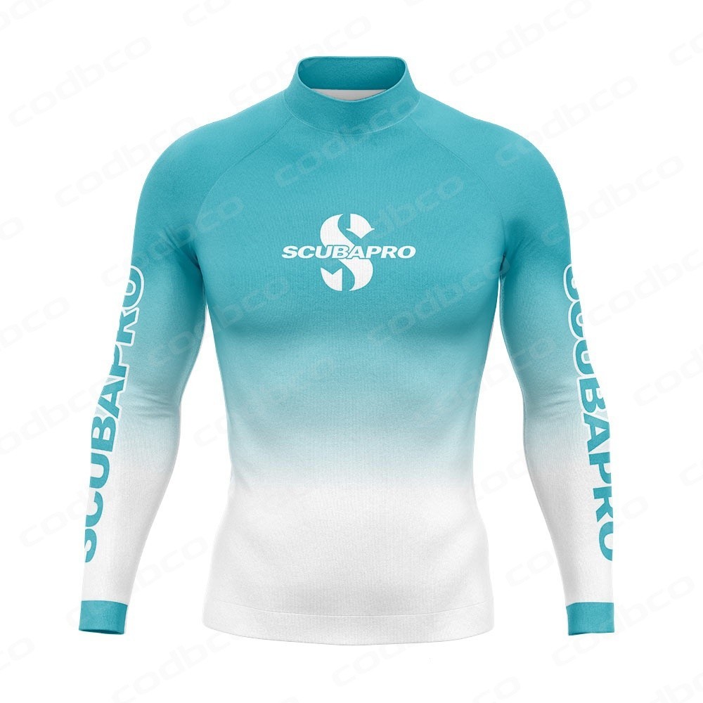 SCUBAPRO New Men's Swimsuit Long Sleeve Rash Guard Surf TShirt Summer