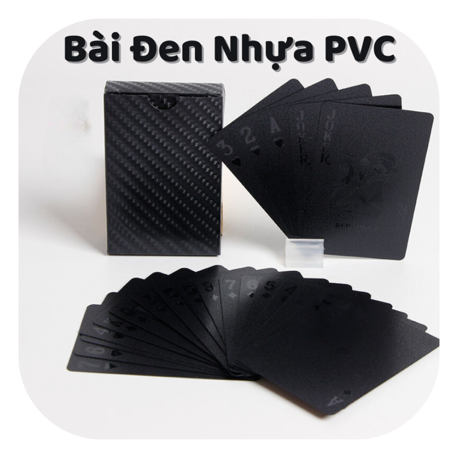 Non-peeping 55-Card Black PVC Playing Card Set | Collectible Cards for ...