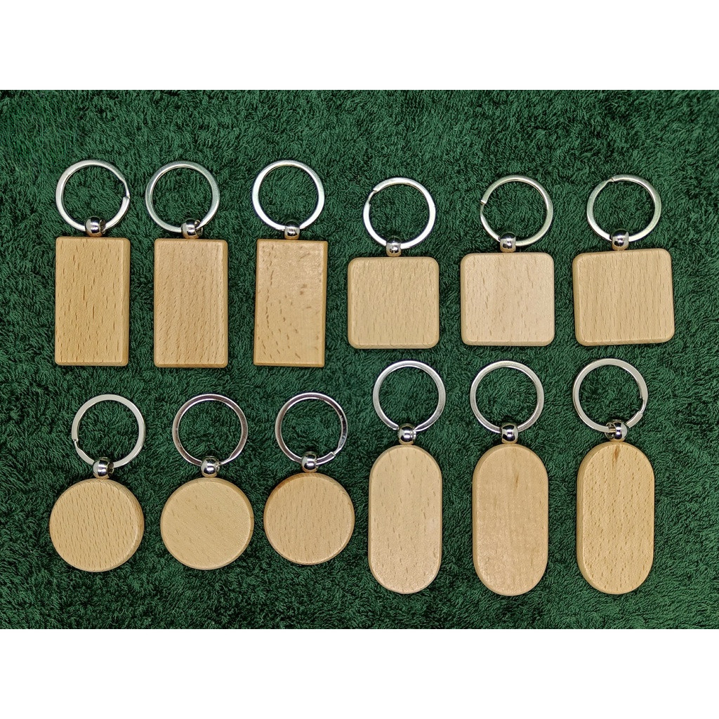 thumbnail image 2 of RHBLME 60 Pack Wood Keychain Blanks, Wooden Keychain 2 of 13