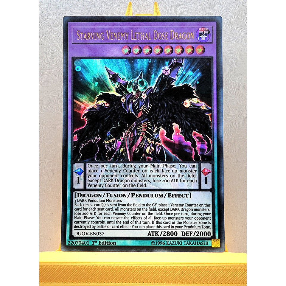 Yugioh! 1x Starving Venemy Lethal Dose Dragon (DUOV - Ultra Rare) 1st ...