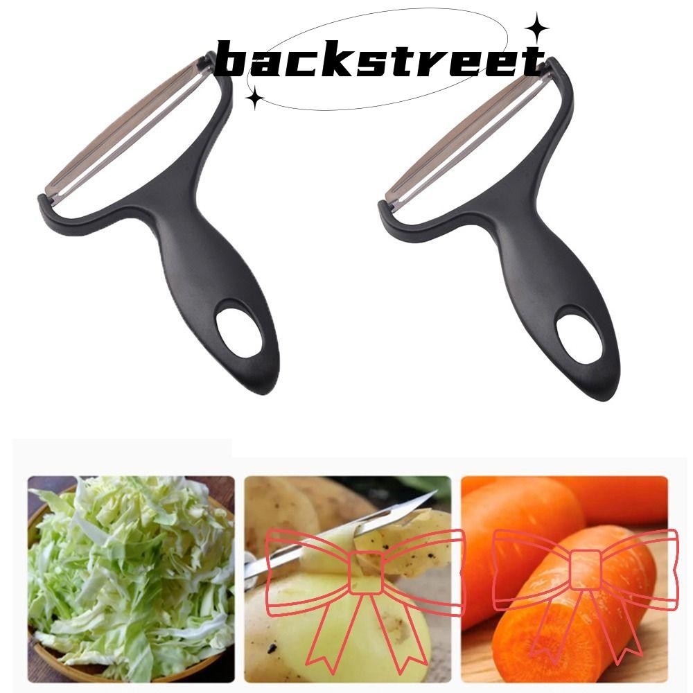 BACKSTREET 2 Pcs Vegetable Peeler, Black Y-shape Cabbage Shredder ...