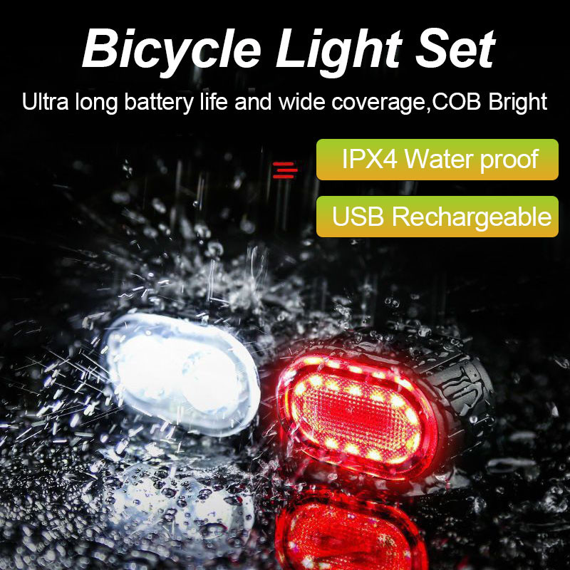 BUCKLOS Bike Light Set USB Rechargeable IPX4 Waterproof Bike Headlight ...