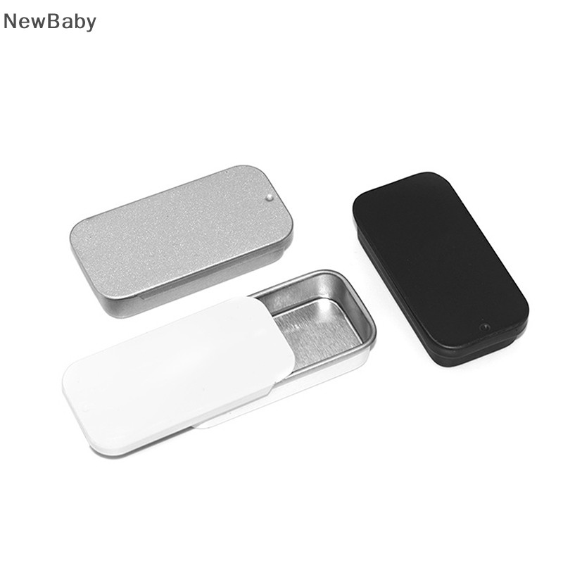 NewBaby Metal Rectangular Empty Mini Tin Box Tinplate Push Candy Pill ...