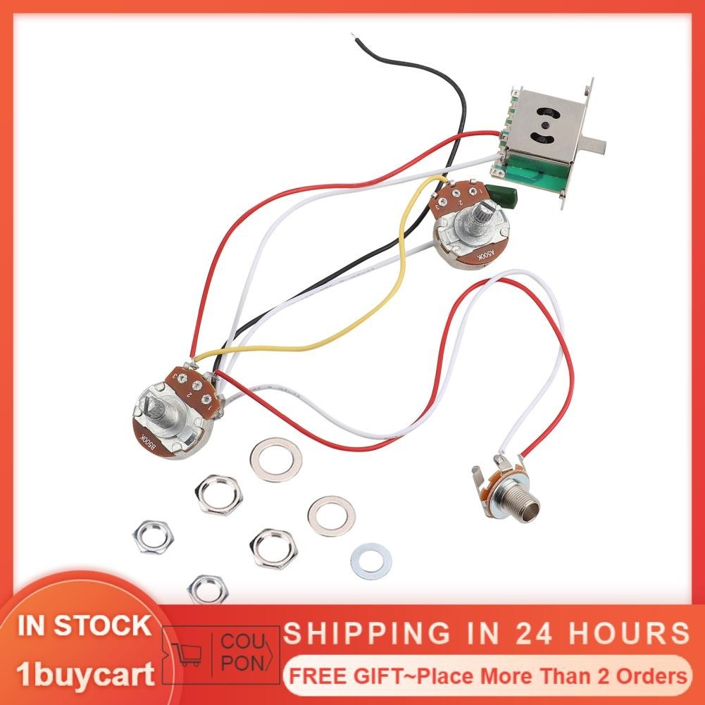 1buycart Electric Guitar Wiring Harness Kit 3 Way Toggle Switch 1 ...