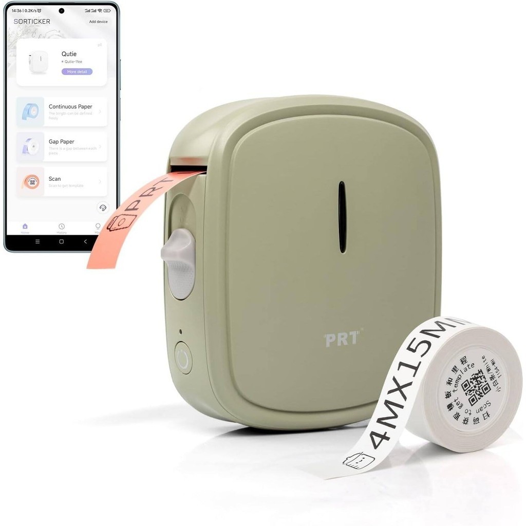 HPRT Q1 Label Makers Machine with Tape, Wireless Built-in Cutter ...