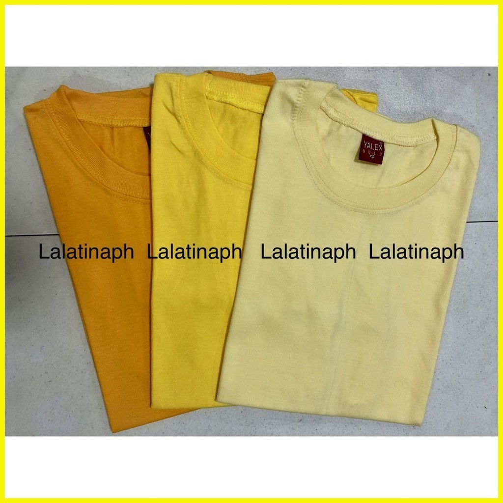 YALEX Yellow Series (Red Label) Round-neck Plain T-Shirts (XS to 5XL ...