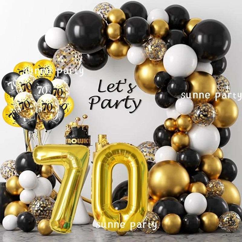 30th 40th 50th 60th 70th 80th Balloons Garland Arch Kit 32inch Gold