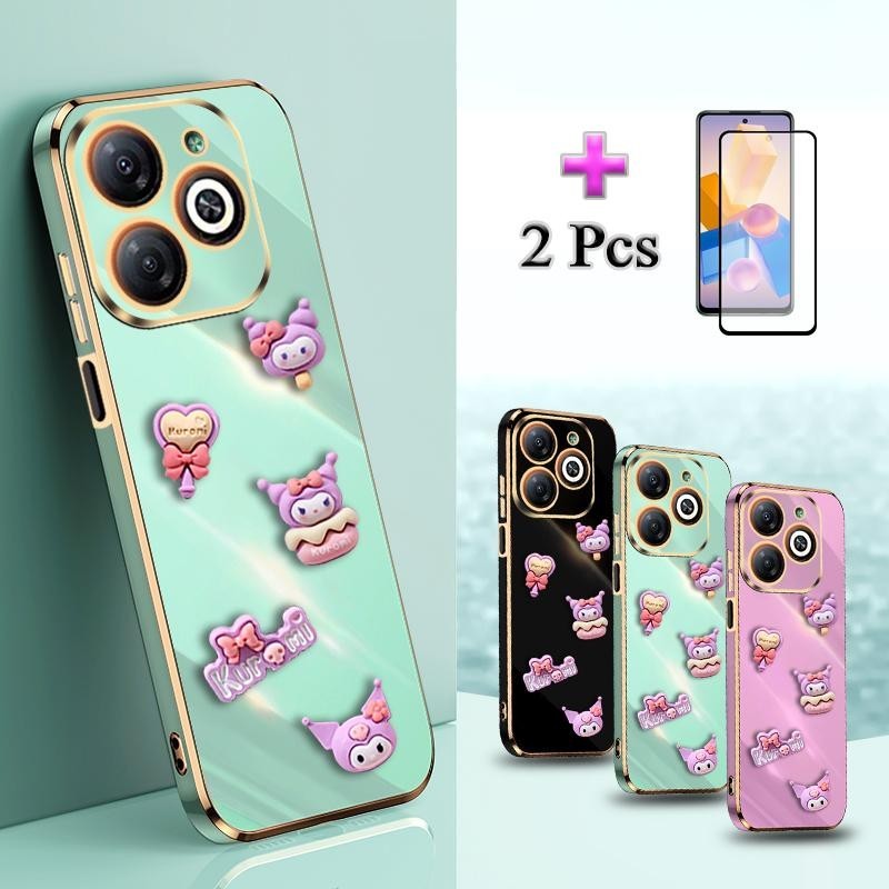 2 IN 1 For Infinix Hot 40i X6528B Phone Case Plating Casing With DIY 3D ...