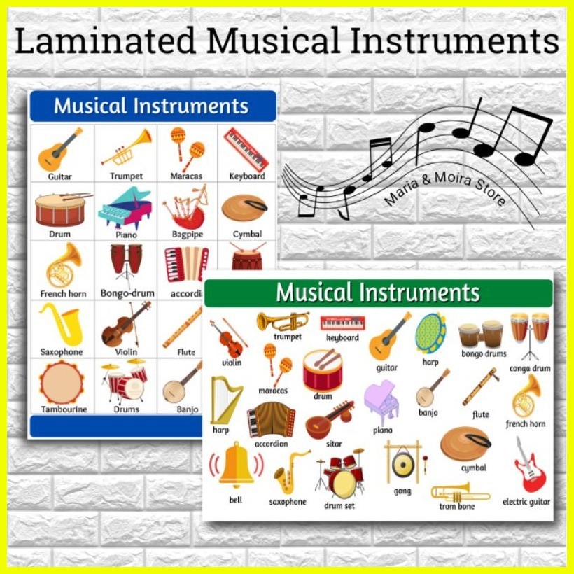 Laminated Musical Instruments Chart | A4 Size Educational Wall Chart ...