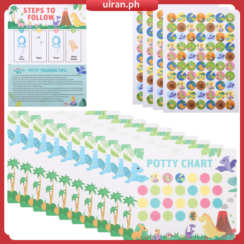 Potties Stickers Potty Training for Kids Dinosaur Rainbow Pen Holder