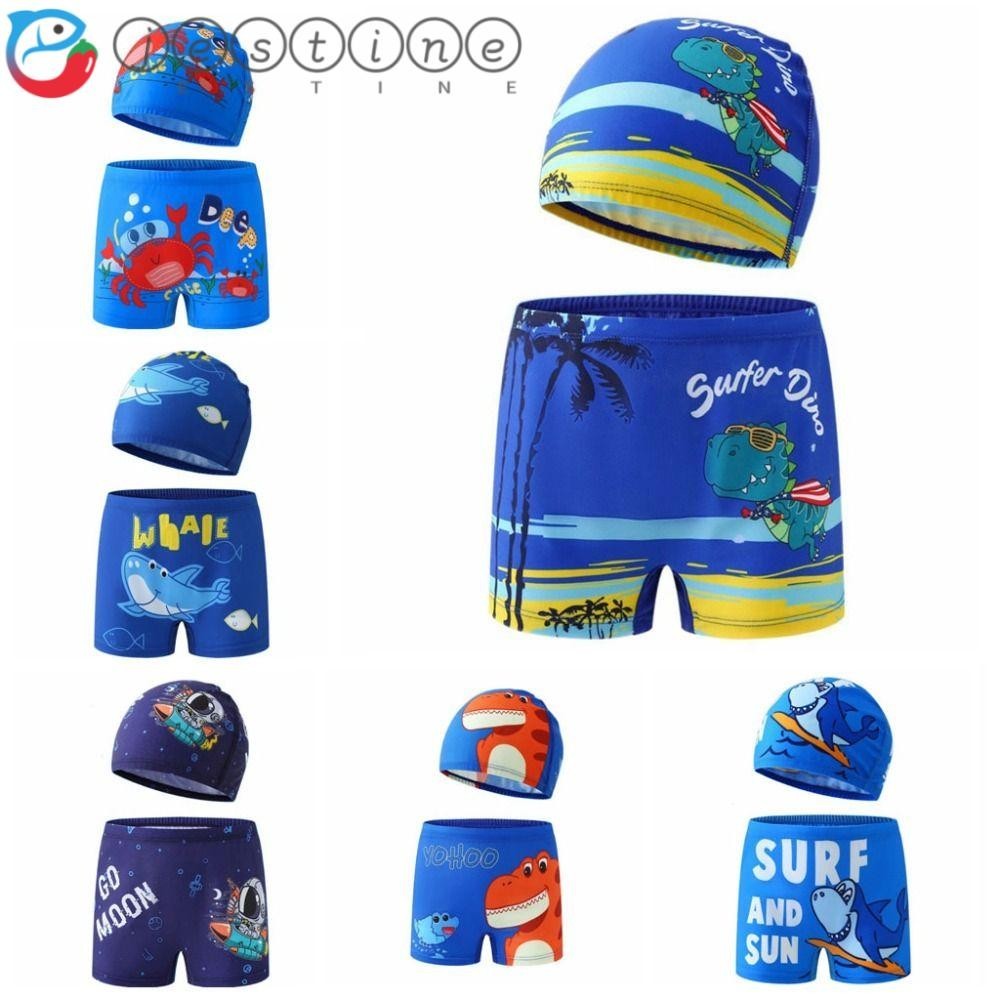 JESTINE Boys Swimming Trunks, Euro Dinosaur Childrens Swimsuit, Toddler