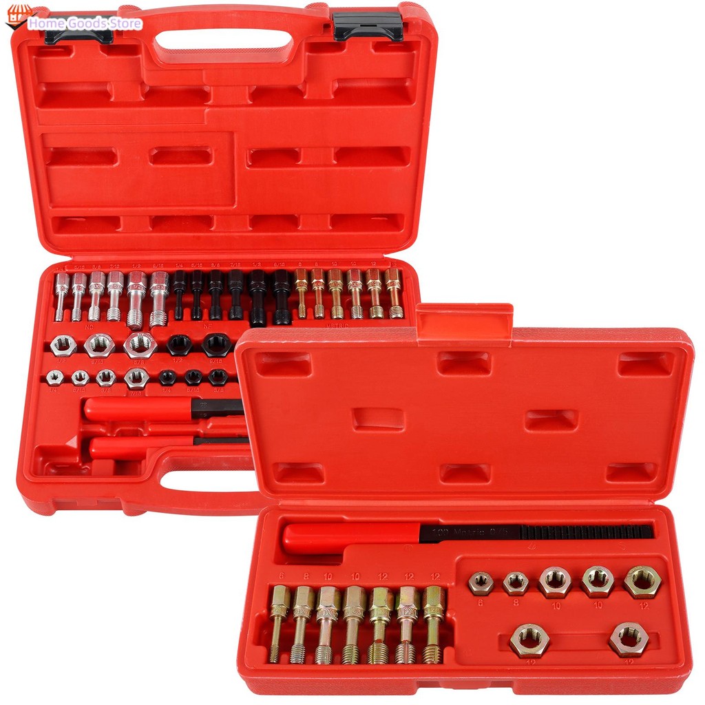 15/42Pcs Thread Restorer Kit Car Rethreading Repair Tool Set UNC/UNF ...