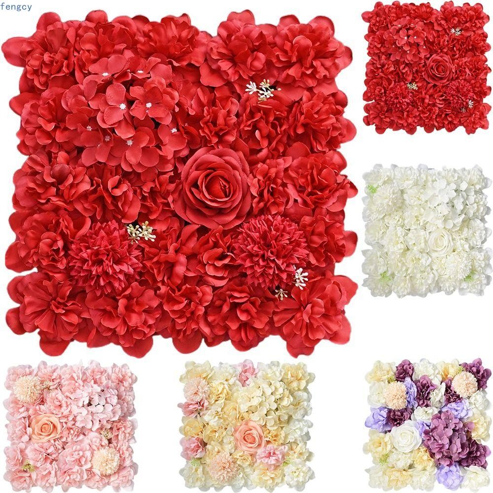 FENGCY Artificial Flower Wall Panels, Handmade Rose Theme Wedding Wall ...