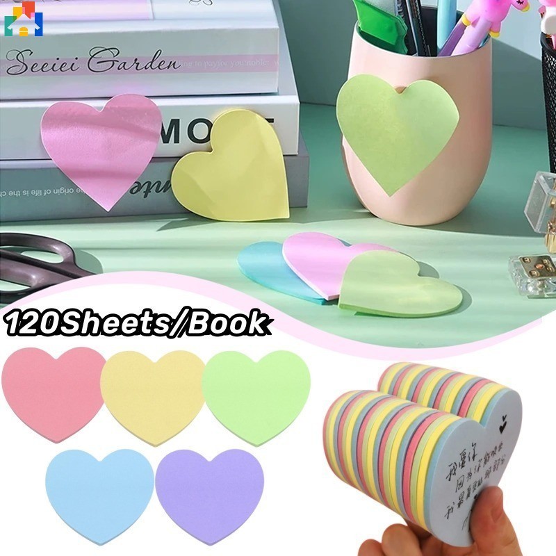 【Wholesale】Kawaii Mini Portable Love Heart Shaped Sticky Notes Colorful ...