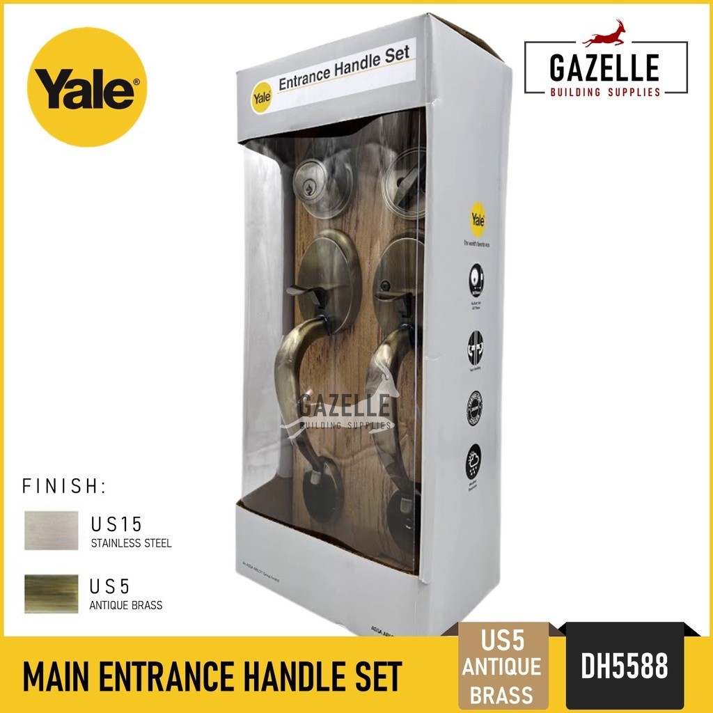 Yale Main Entrance Handle Set Double Sided Single Cylinder Door Knob ...