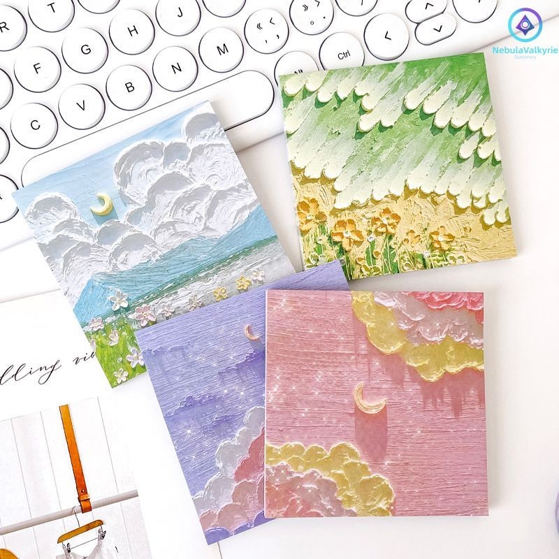 NVE Landscape Post-it Notes Girl Heart Memo Paper Hand Ledger Memos ...
