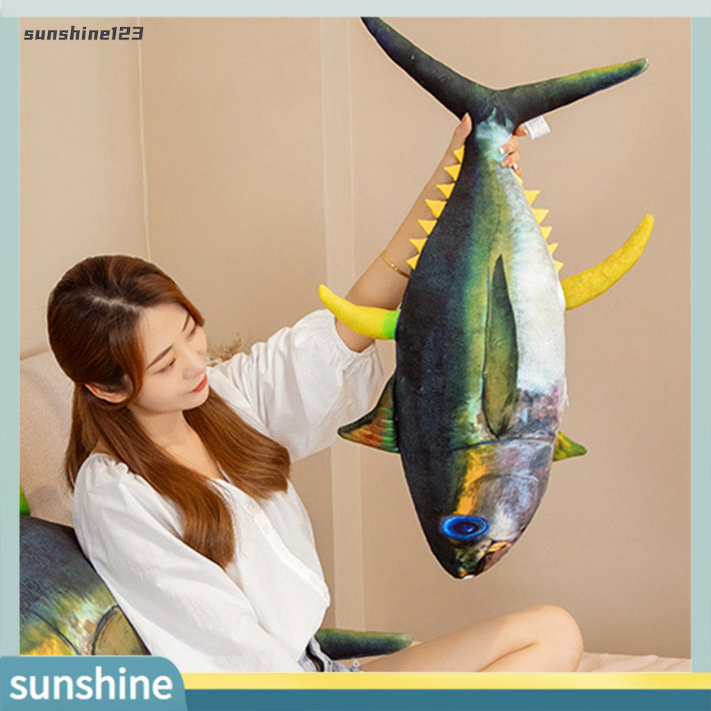 Fish Plush Pillow Soft Cozy Touch Simulation Tuna Doll Plushies Ornament Cushion Stuffed Sea ...