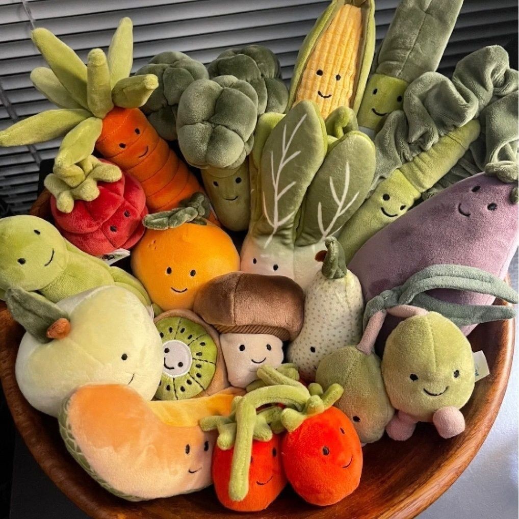 British Jellycat Lively Vegetable Doll Chinese Cabbage Leek Cauliflower