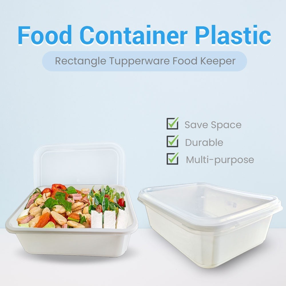 MILES Rectangular Plastic Food Container Reusable Ideal Food Storage ...