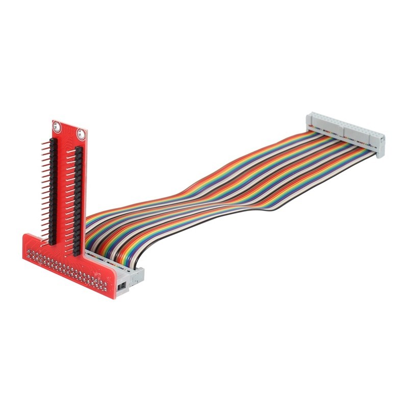 RPi GPIO Breakout Expansion Board + Ribbon Cable + Assembled T Type ...