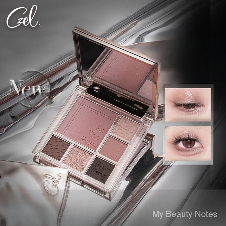 CZEL Water Ripple Eye Shadow Plate Gray Pink Integrated Daily Commute ...