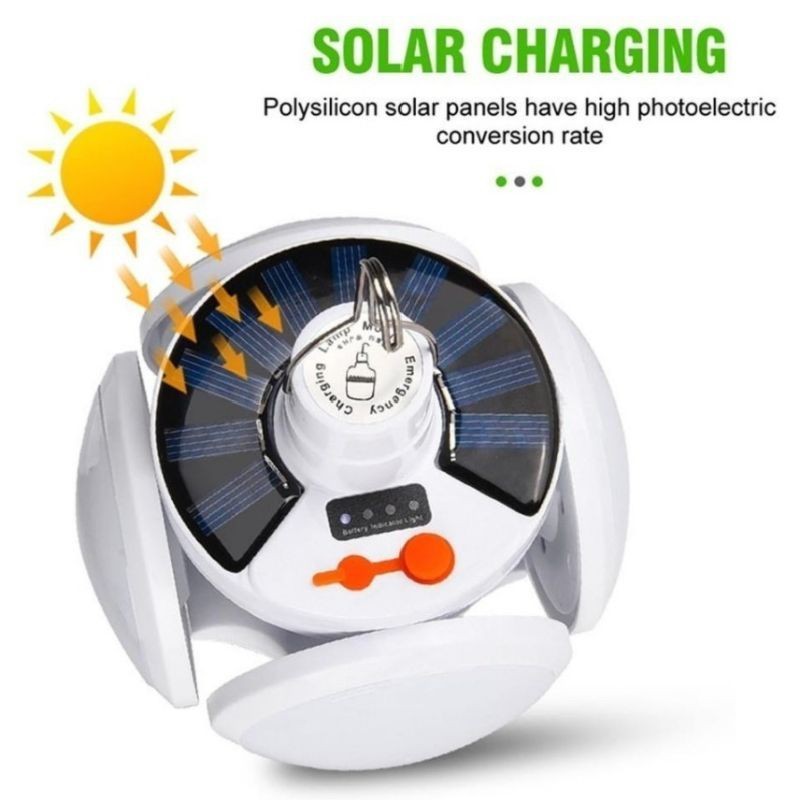 ♨ Solar Waterproof Emergency Charging Lamp Folding Football UFO Fan Blade 2029 Shopee Philippines