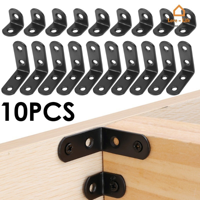 10 Pcs Furniture Cabinets Chairs Drawers Fixing Connector Black L ...