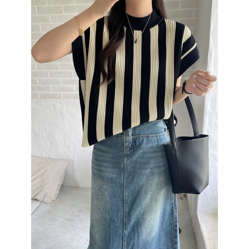 korean fashion knitted top shopee