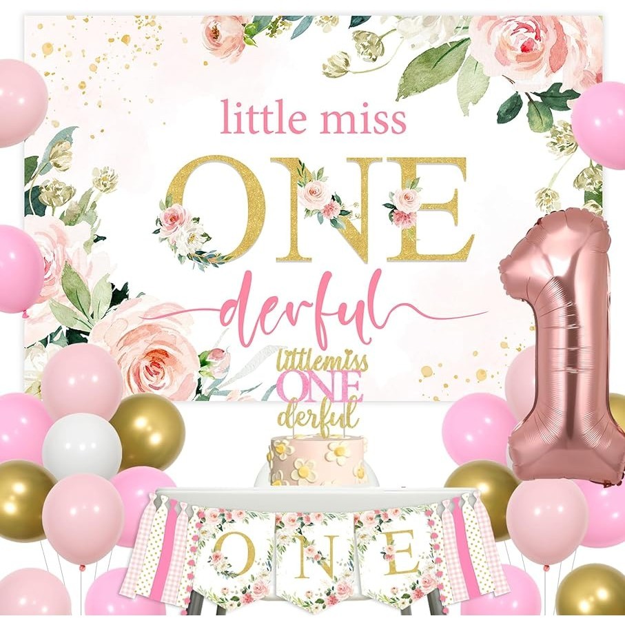 FANGLELAND Miss Onederful 1st Birthday Decorations for Girl, Little ...