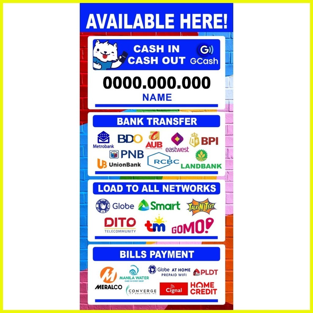 E-Business Tarpaulin (All-In-One) (GCash | Bank Transfer I Load To All ...