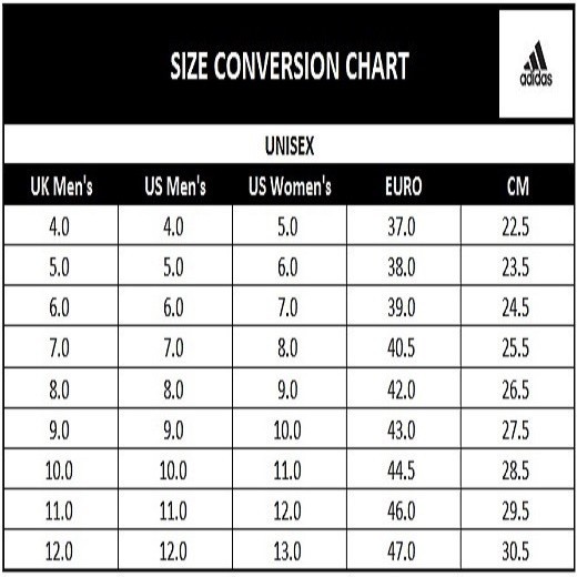 Adidas flip flops size chart clearance