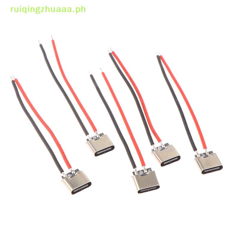 [ruiqingzhuaaa] Type-C 2pin soldered female base with wire typec female ...