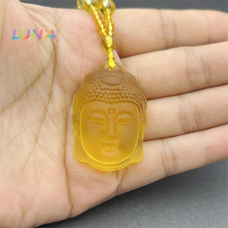 Awheat High Quality Unique Natural Citrine Carved Buddha Lucky Amulet 