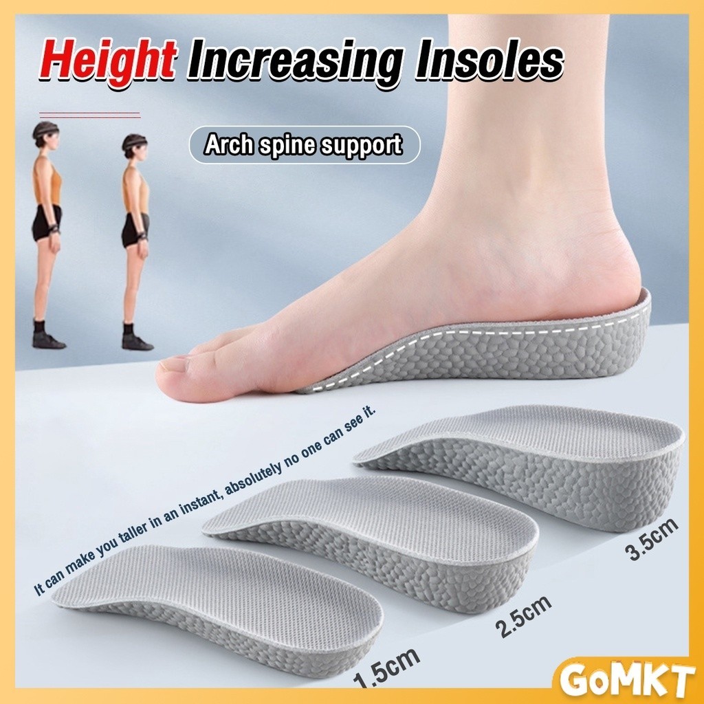 G.M. 1.5 2.5 3.5CM Height Increasing Insoles High Elastic