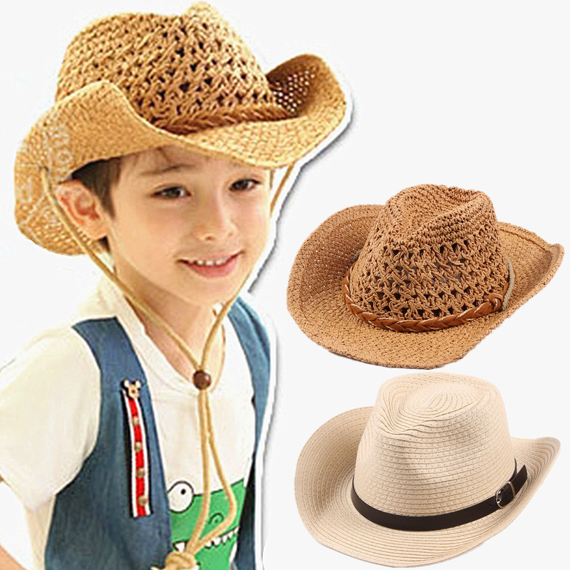 [BOBO] Children Straw Hat Summer Male Trendy Western Cowboy Big Brim ...