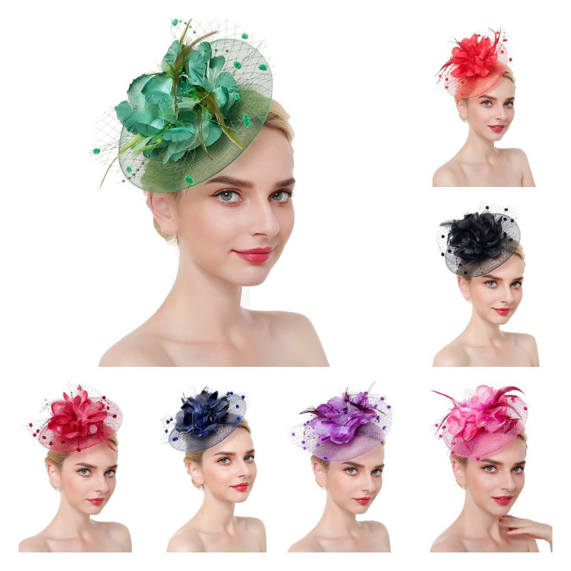 Women Girls Tea Party Headflower Cocktail Alice Headband Clip Top Hat ...