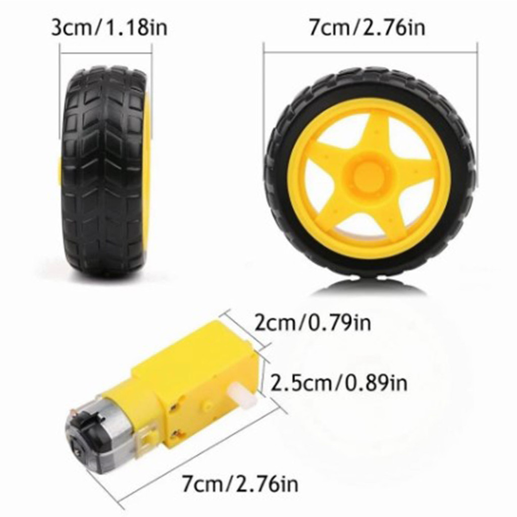 3V 5V 6V TT Robot Robotics Smart Car Chassis Set Plastic Gear Yellow DC ...