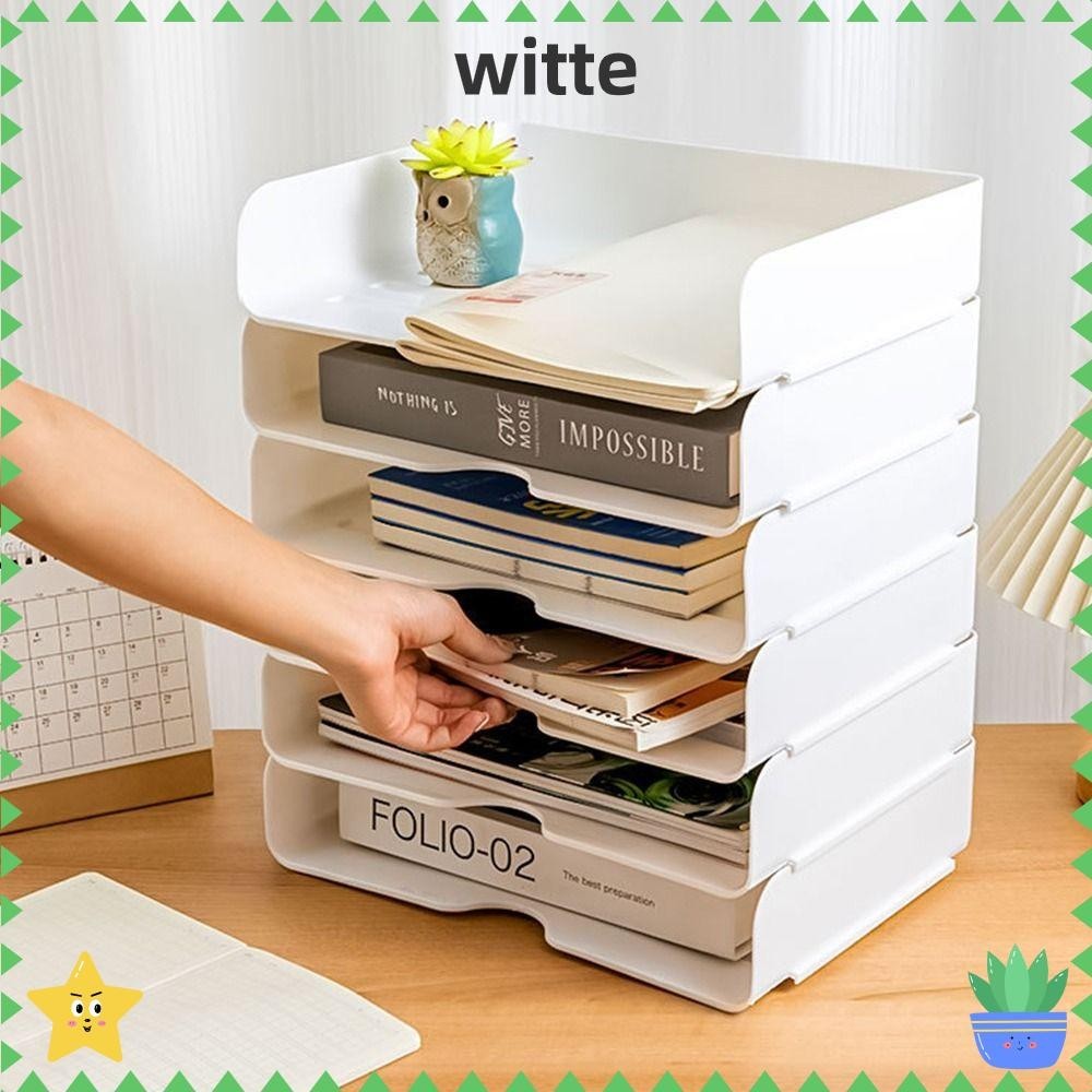 WITTEE 1Pcs Desktop File Tray, Office Book Rack Stationery A4 Document ...