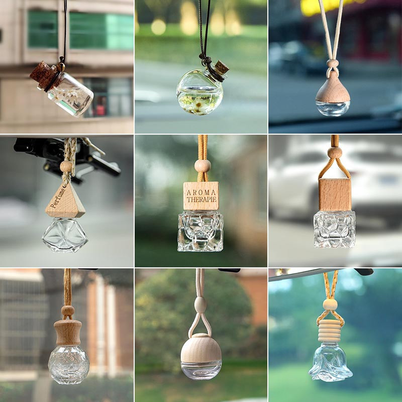 【20 Styles】Car Hanging Perfume Bottle Car Air Freshener Diffuser Bottle  Aromatherapy Essential Oil Fragrance Diffuser Bottle Auto Ornaments Decor