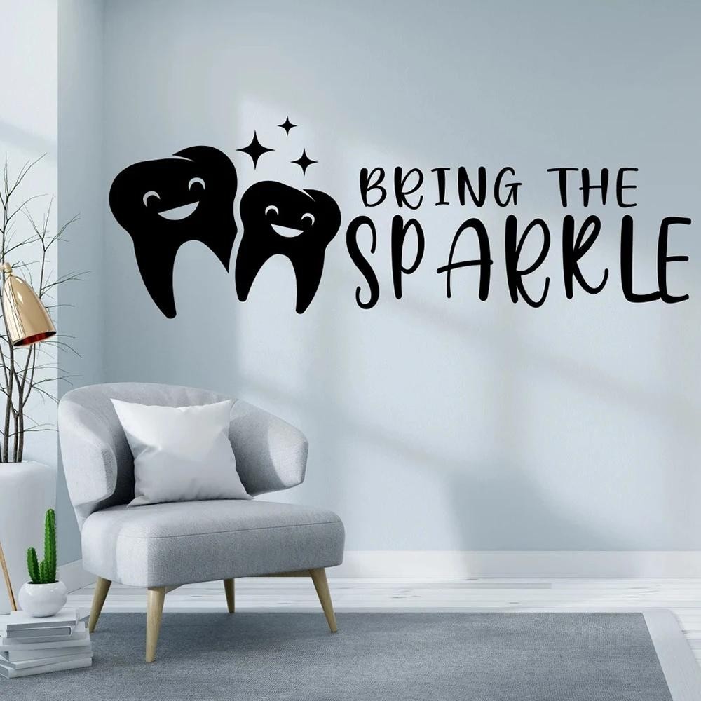 Dental Clinic Vinyl Wall Decal Tooth Teeth Oral Care Glass Window Sticker For Dentist Doctor 0559