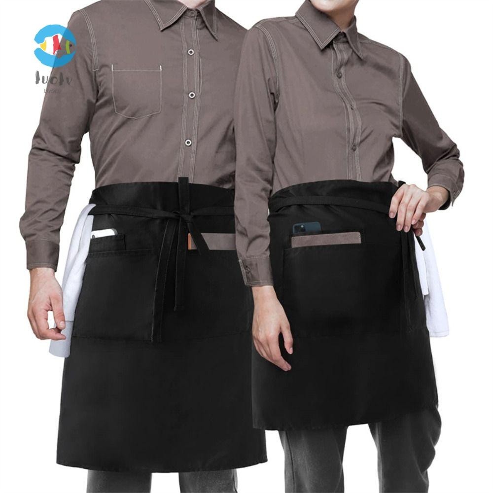 LUOLUVO Chef Apron, with 2 Pockets Half Body Coffee House Working ...