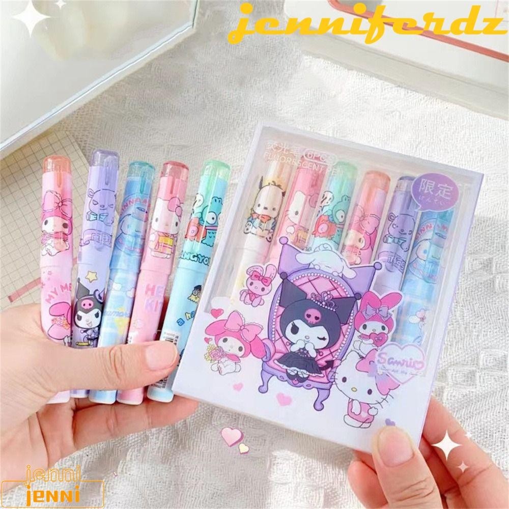 JENNIFERDZ Highlighter, Kuromi My Melody Fluorescent Markers, Painting ...