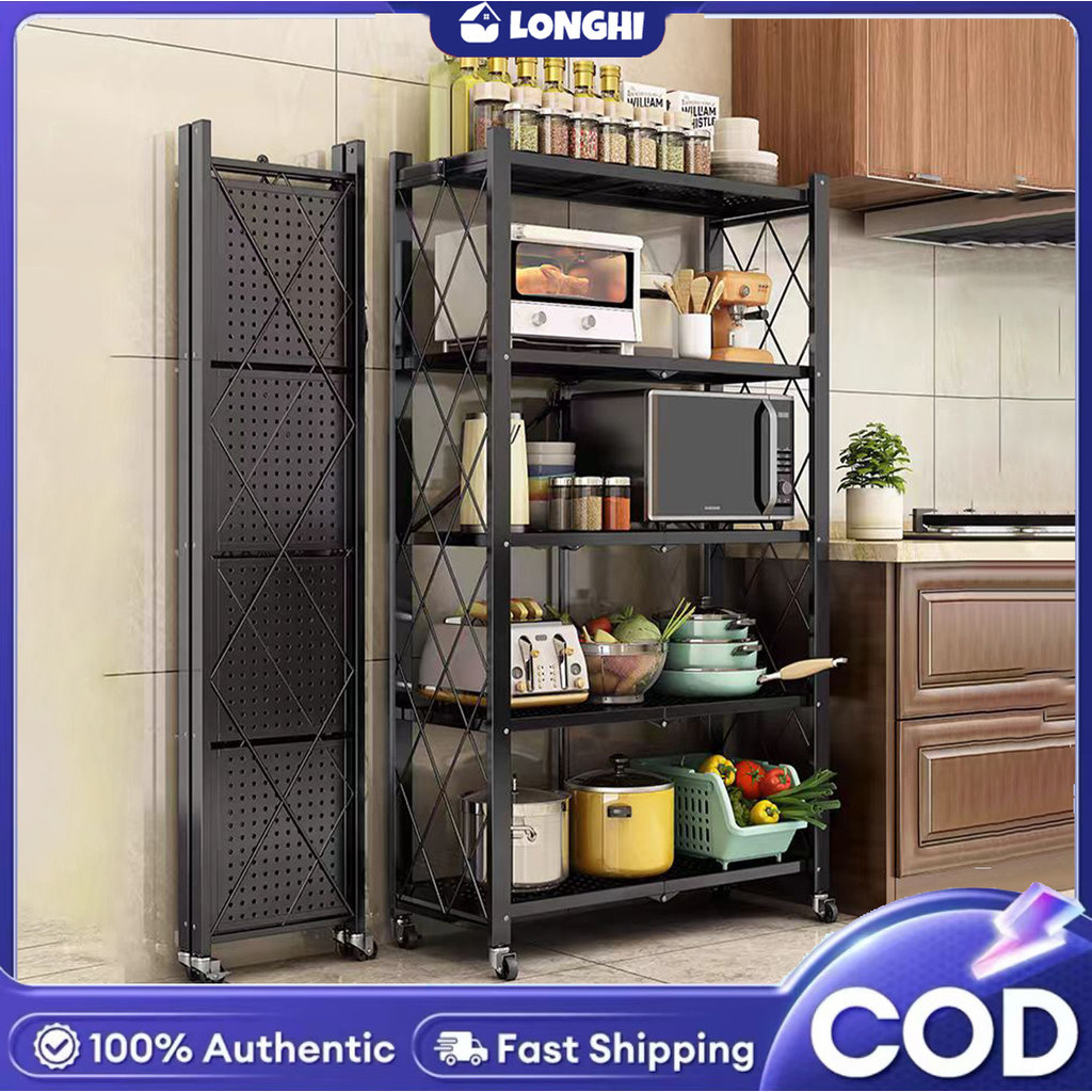 3/4/5 Layer Foldable Rack Organizer Kitchen Organizer Metal Rack ...