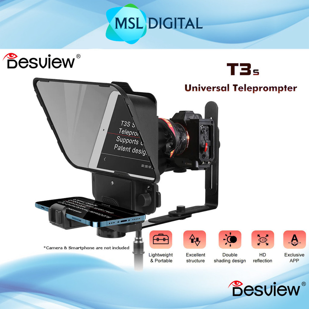 Desview T3S Teleprompter Promoting for Device up to 11” for Smartphone ...