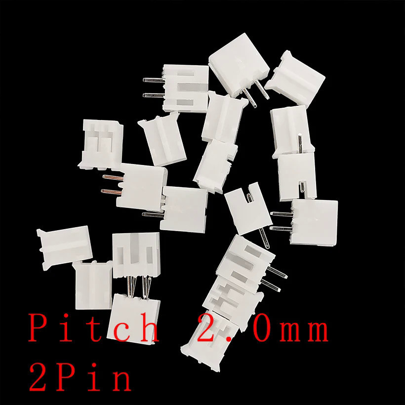 50Pcs PH2.0 2.0mm 2 Pin Plastic Housing Pin Header Connector Terminals ...