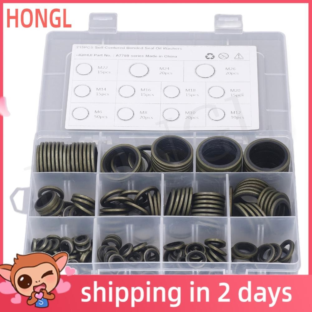 Honglai Metal Rubber Drain Plug Gasket Portable Oil Assortment O Shaped